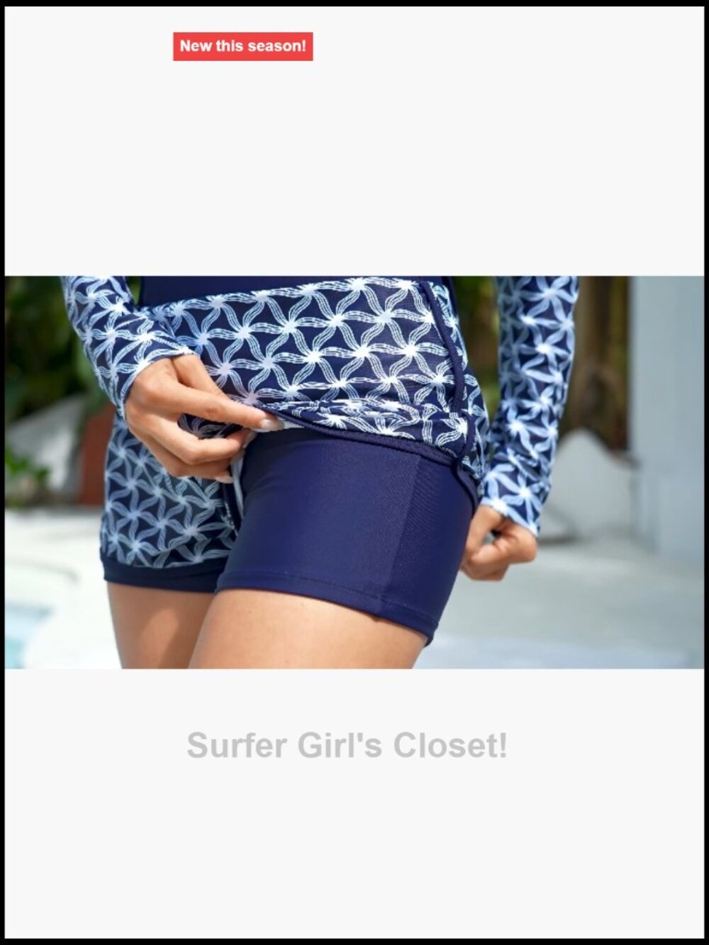 Women's Long Sleeve Rash Guard Set UPF 50+ Built-In Bra - Picture 6 of 6